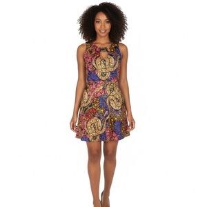 🌟🌟Nicki Minaj Colorful Patterned Mini Skater Dress Size Large